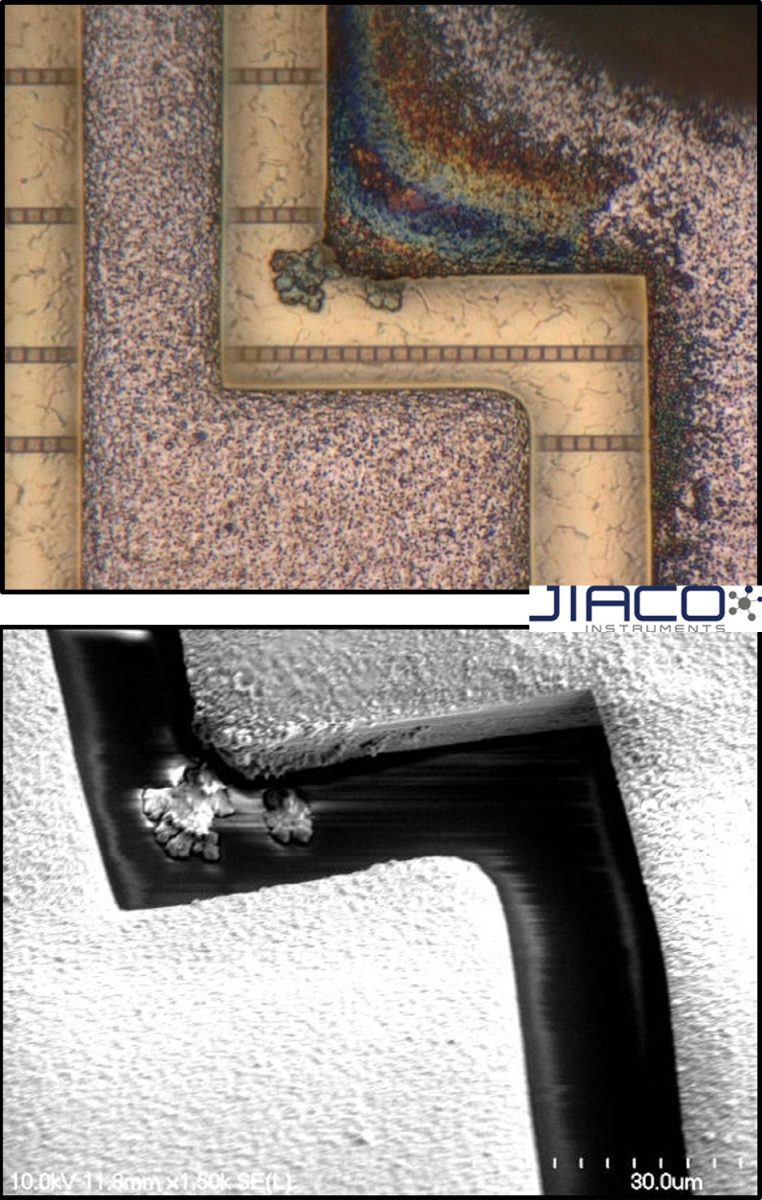 ISTFA 2018 - Corrosion FA Image - MIP Decapsulation - JIACO Instruments